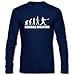 BASEBALL EVOLUTION -Herren Langarm T-Shirt in Navy / Weiss Gr. L