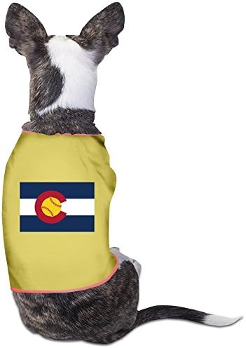 DABDOG Baseball Flag Of Colorado Comfortable Fashion Dog Clohtes Medium Yellow