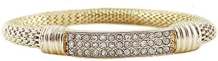 Gold Stretchy Bracelet Rhinestones by Prettywood LLC