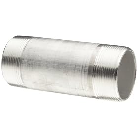 Merit Brass 8008-600 Schedule 40 Aluminum Pipe Nipple, 1/2" NPT Male x 6" Length