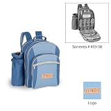 Illinois Fighting Illini NCAA Sorrento Insulated Picnic Backpack (Cornflower) (Embroidered Logo)