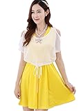 【TPGROWIN】 マタニティ ウェア 授乳服 ワンピース ドレス 2点セット 授乳口付き エレガント 出産 準備 外出着 妊婦服 授乳 楽ちん 全4色 (M, イエロー)