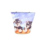 Bucket Handbag with Schnauzer Dog with Shoulder Strap & Zippered
