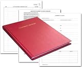 BookFactory® Equipment Log Book - 168 Pages, Red Cover, Hardbound, 8 7/8