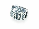 Zable(tm) Sterling Silver Triangular 'RN' Nurse Ha Bead / Charm