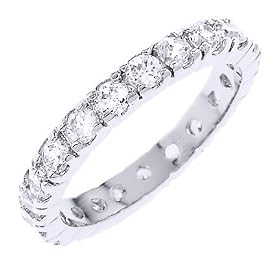 Designer copy Cubic zirconia Diamond Sterling Silver Eternity Rings discount jewelry