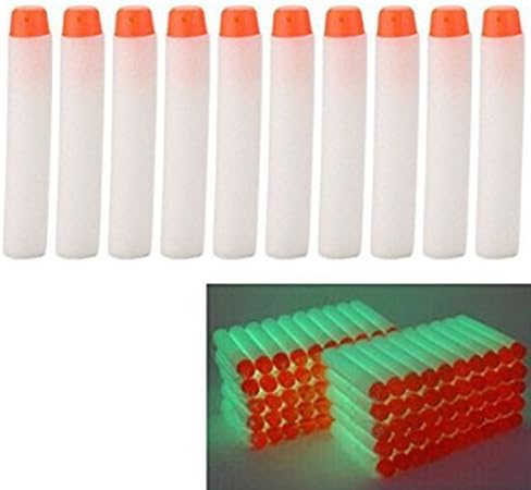 Vampai 200pcs 7.2cm Glow in the Dark White Nerf N-strike Elite Dart Refill Darts for Nerf N-strike Elite Series Blasters