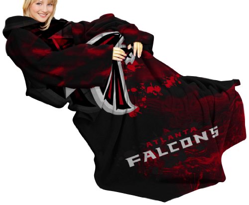 NFL Atlanta Falcons Adult Comfy Throw, Officially Licensed Blanket with Sleeves by Northwest, 
