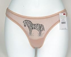 OnGossamer Sobe Safari Hip-G Thong Panty(021308) (X-Small / Small, Champagne-Zebra)