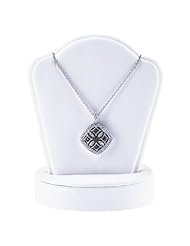 Sterling Silver Genuine Diamond-Set Rhombus Necklace - 18 Inches