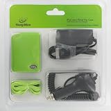3n1 Combo Flip Leather Carrying Case wiht Belt Clip - Bundle with Home Travel Wall Charger and 12v Car Charger for Apple iPod 3rd Generation Nano 3 , GREEN