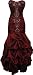 Beaded Embroidered Taffeta Long Gown Prom Holiday Dress, Size: Medium, Color: Burgundy