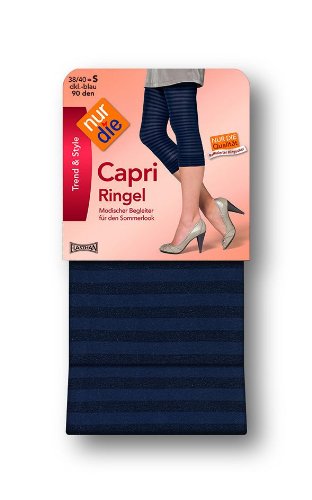 Nur Die Damen Legging, gestreift 711691/Capri Ringel, Gr. 38/40 (S), Wei&szlig; (wei&szlig; 030) Preisvergleich