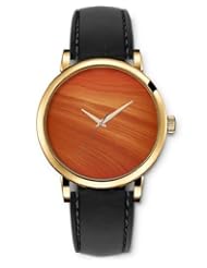 SPRAWL Aanalog Fashion Series Gold Ladies Watches of Genuine Black Leather Strap,Unique Wrist Watch for Women Girls Designed with desert