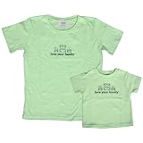 Happy Frogs Love Your Family Light Green Short Sleeve Cotton T-shirts for Moms, Daughters, Girls, and Infant Babies ~ Footsteps Clothing
