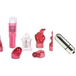 Doc Johnson i-Kit i-Vibe Pocket Rocket plus 5 Sleeves and i-Lube Strawberry Adult Sex Toy Kit