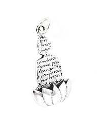 Awakening of Enlightenment Reversible Sitting Buddha and Lotus Flower Pendant with Words of Compassion, Peace and Love in Sterling Silver by Zoe and Piper, As gifted at the GBK Golden Globes Gift Lounge, #7448
