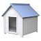 New Age Pet All-Weather Insulated Dog Bunk House, White/Blue, Large, For Pets up to 120 Pounds