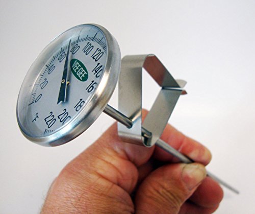 Dial Thermometer, 0 to 220 F, 1.5 in Diameter / 8 In. Stem (FREE SHIPPING)