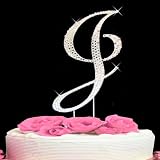 41OGOloxfjL. SL160  Letter J   Swarovski Crystal Monogram Wedding Cake Topper Letter