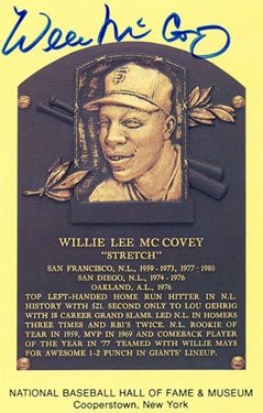 Willie McCovey Autographed/Hand Signed Baseball HOF Plaque