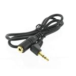 2' 3.5mm Male Right Angle Plug to 3.5mm Female Jack Headphone Extension Cable
