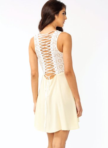 lace eyelet dress MED LEMON