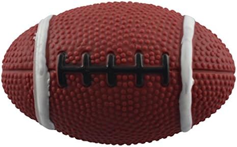 Rugby Ball Rubber Toy with Sound Squeaker Dogloveit Pet Puppy Cat Dog Squeaky Toys