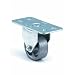 E.R. Wagner Plate Caster, Rigid, Galvanized Steel Wheel, Plain Bearing, 175 lbs Capacity, 2-1/2" Wheel Dia, 1" Wheel Width, 3-7/16" Mount Height