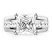 Metal Factory Sz 6 Sterling Silver 2Pcs 925 CZ Cubic Zirconia Engagement Wedding Band Ring Insert Set