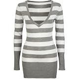 FULL TILT Womens Tunic Sweater - Heather Grey/Charcoal