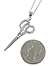Barber Hair Dresser Scissors Shears Silver Tone Charm Necklace - CRYSTALS ON BOTH SIDES - Fashion Jewelry