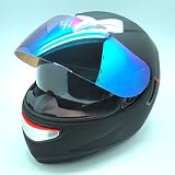 Motorcycle Street Bike Dual Lens/Double Shields Full Face Helmet Glossy Black