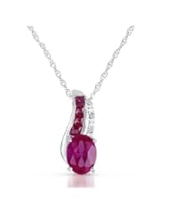Created Ruby and Diamond Pendant-Necklace in Sterling Silver (1 1/2ct tgw)