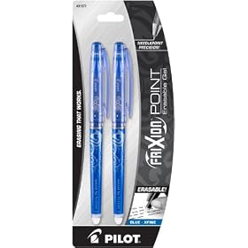 Pilot Frixion Point Erasable Gel Pen, 2-Pack, Extra Fine Point, Blue, (31577)