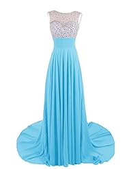 2015 Sweetheart Beaded Chiffon Prom Dress 