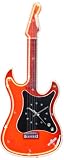 Red Neon Guitar Shaped Wall Clock