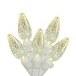 Set of 70 Warm White LED C6 Christmas Lights - White Wire