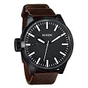 Nixon Men's Chronicle Analog Watch In All Black / Brown