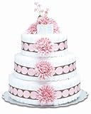 Bloomers Baby Diaper Cake Modern Pink Mums 3-Tier