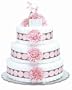 Bloomers Baby Diaper Cake Modern Pink Mums 3-Tier