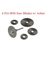 6 Pcs HSS Circular Saw Blade Set w/ Arbor for Dremel Fordom Tool 1/8" Rotary Multi-Tool Shank