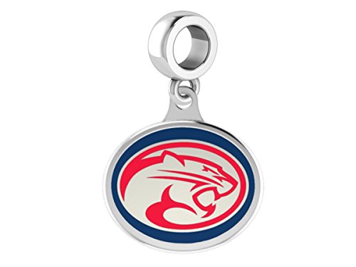 Houston Cougars Sterling Silver Enamel Drop Charm Fits All European Style Bracelets