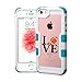 iPhone SE Case Love Football, Extra Shock-Absorb Clear back panel + Engineered TPU bumper for iPhone 5 / 5s / iPhone SE (2016) Blue Cover (Love Football)