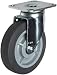 RWM Casters Pneumatic Plate Caster, Swivel, Rubber Wheel, Ball Bearing, 480 lbs Capacity, 10" Wheel Dia, 4.10/4" Wheel Width, 13" Mount Height, 4-1/2" Plate Length, 4" Plate Width