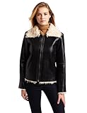 IMAGE OF Velvet Women's Desmee Shearling Jacket, Black/Cream, Small