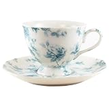 Blue Rose Toile Cup and Saucer