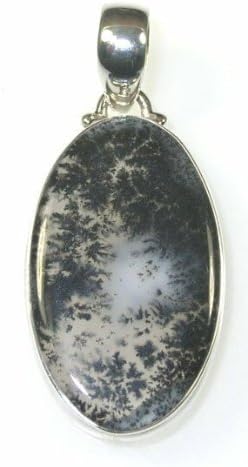 Oval Sterling Silver Dendrite Opal Pendant