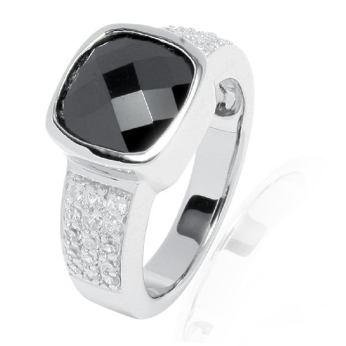 Rafaela Donata Argento Classico Damen-Ring 925 Sterlingsilber Zirkonia schwarz 50 60800057 Preisvergleich