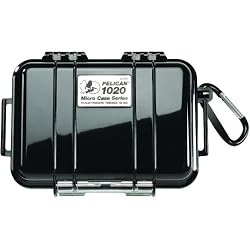 Pelican 1020-025-100 Micro Case with Clear Lid and Carabineer (Black)
